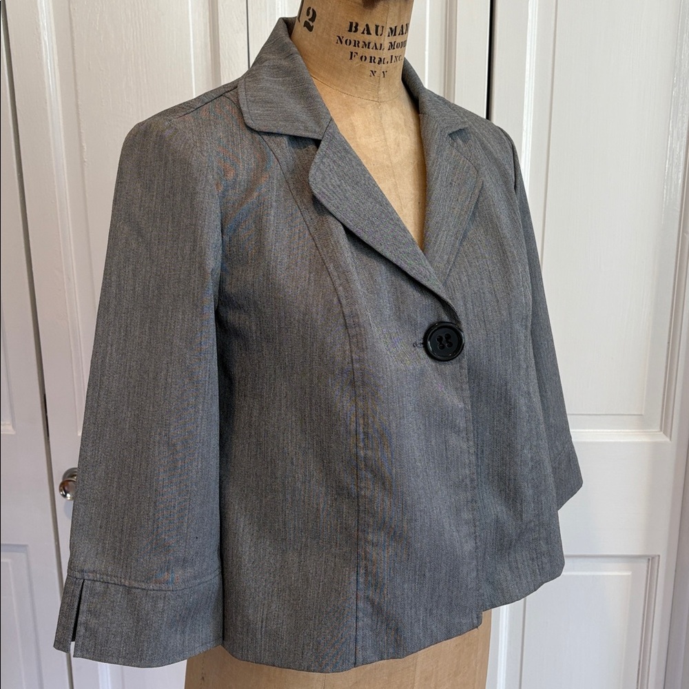 Studio Gray Cropped Single-Button Blazer Jacket - image 2